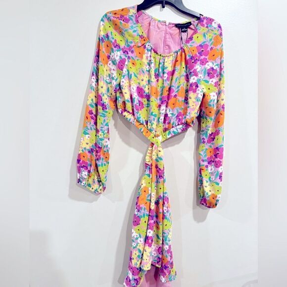 SANCTUARY Women's Long-Sleeve Cut-Out Dress Polyester Fresh Garden US XL New - Picture 6 of 7